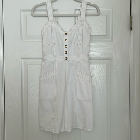 White denim mini dress - Picture 1 of 2